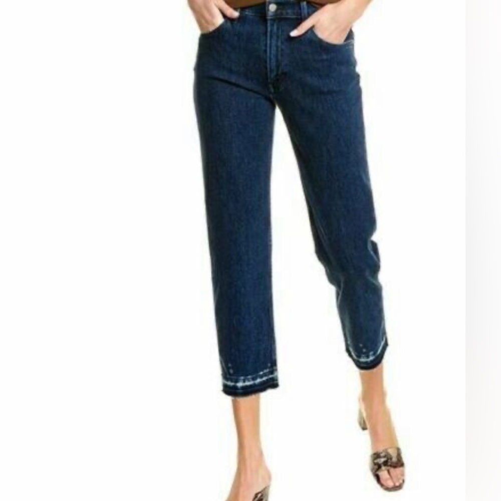 Lucky Brand women’s relaxed taper bleach hem cropped blue jeans size 4/27